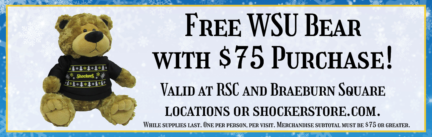 Free WSU bear with $75 purchase. While supplies last.